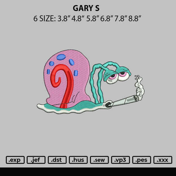 Gary S Embroidery File 6 sizes