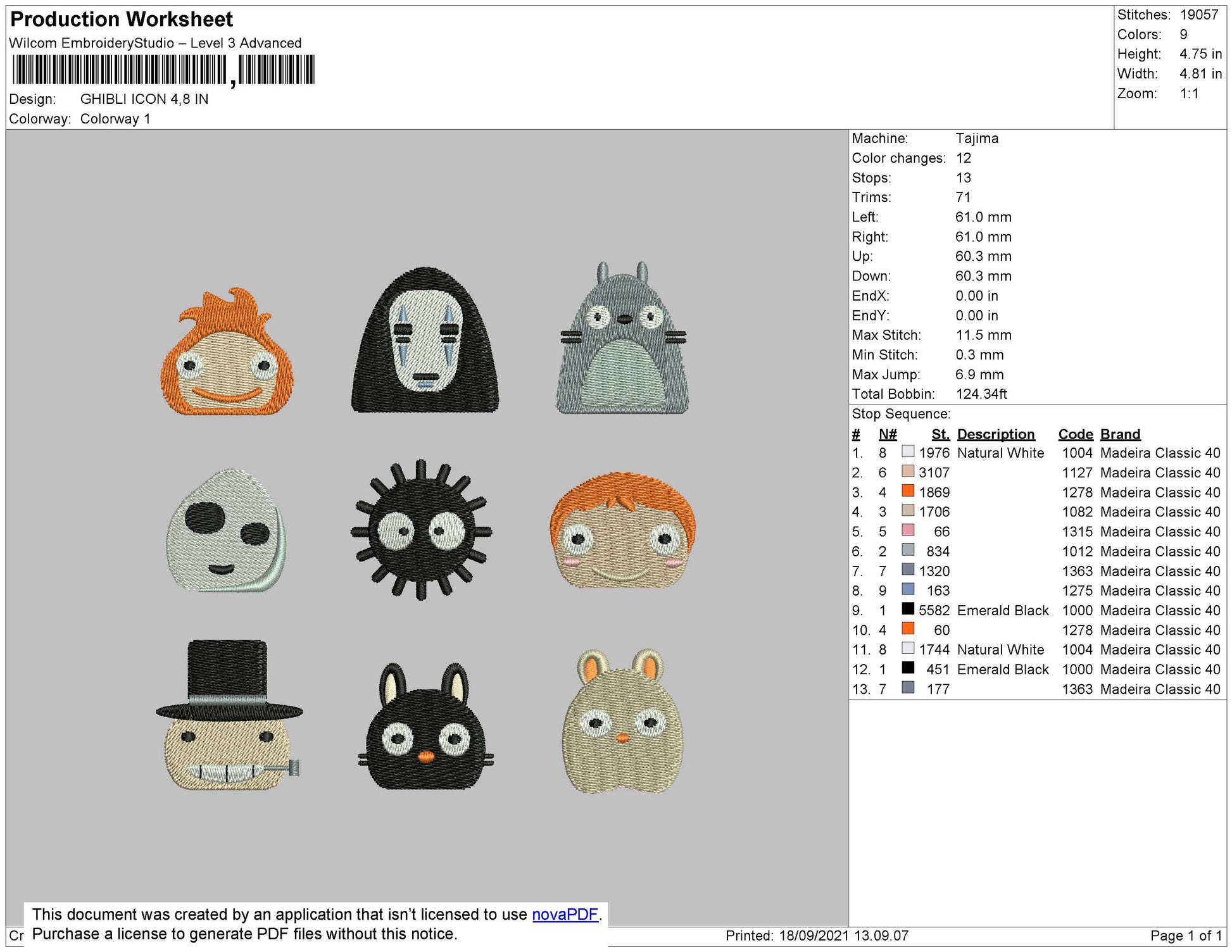 Ghibli Icon Embroidery embrostudio