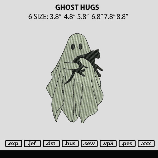 Ghost Hugs Embroidery File 6 sizes