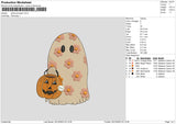 Ghost Pumpkin 23 Embroidery File 6 sizes