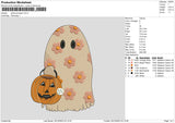 Ghost Pumpkin 23 Embroidery File 6 sizes