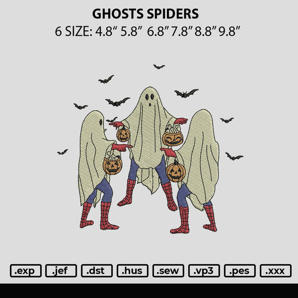 Ghosts Spiders Embroidery File 6 sizes