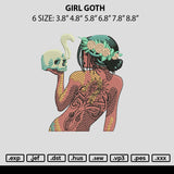 Girl Goth Embroider File 6 sizes