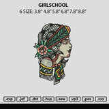 Girlschool Embroidery File 6 sizes