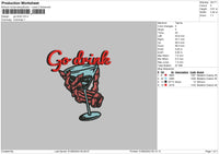 Go Drink Embroider File 6 sizes