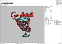 Go Drink Embroider File 6 sizes