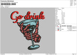 Go Drink Embroider File 6 sizes