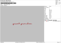 Grandma Text Embroidery File 6 sizes