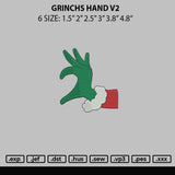 Grinchs Hand V2 Embroidery File 6 sizes