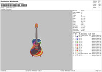 Guitar Colors Embroidery File 6 sizes