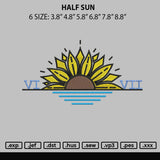 Half Sun Embroidery File 6 sizes