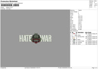 Hatewartext Embroidery File 6 sizes