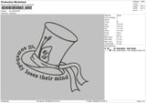 Hat Outline Embroidery File 6 sizes