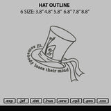 Hat Outline Embroidery File 6 sizes