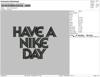 Have a Nike Day Embroidery