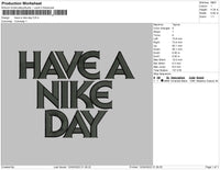 Have a Nike Day Embroidery