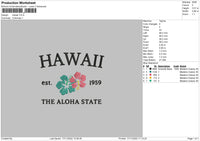 Hawaii Est 1959 Embroidery File 6 sizes