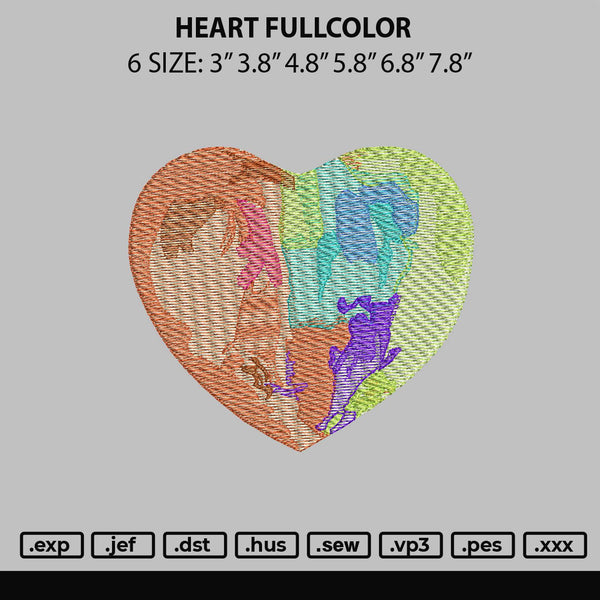 Heart Fullcolor Embroidery File 6 sizes