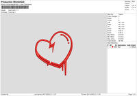 Heart Melt V1 Embroidery File 6 sizes