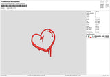 Heart Melt V1 Embroidery File 6 sizes