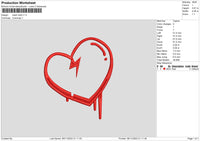 Heart Melt V1 Embroidery File 6 sizes