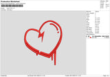 Heart Melt V1 Embroidery File 6 sizes