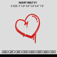 Heart Melt V1 Embroidery File 6 sizes