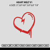 Heart Melt V1 Embroidery File 6 sizes