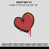 Heart Melt V2 Embroidery File 6 sizes