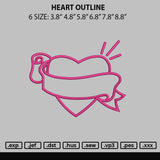 Heart Outline Embroidery File 6 sizes