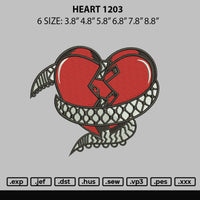 Heart 1203 Embroidery File 6 sizes