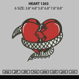 Heart 1203 Embroidery File 6 sizes