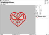 Heart Spider Embroidery File 6 sizes