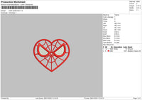 Heart Spider Embroidery File 6 sizes