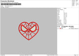 Heart Spider Embroidery File 6 sizes