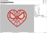 Heart Spider Embroidery File 6 sizes