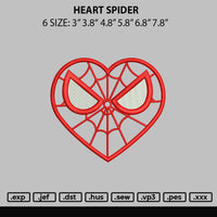 Heart Spider Embroidery File 6 sizes