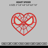 Heart Spider Embroidery File 6 sizes