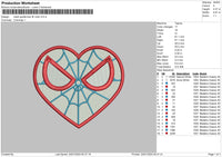 Heart Spider Fill Embroidery File 6 sizes