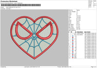 Heart Spider Fill Embroidery File 6 sizes