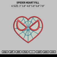 Heart Spider Fill Embroidery File 6 sizes