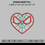 Heart Spider Fill Embroidery File 6 sizes