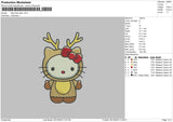 Hk Deer Embroidery File 6 sizes
