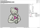 Kitty Muscle Embroidery File 6 sizes