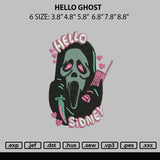 Hello Ghost Embroidery File 6 sizes