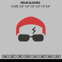 Helm Glasses Embroidery File 6 sizes