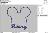 Henry Embroidery File 6 sizes
