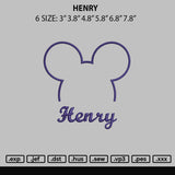 Henry Embroidery File 6 sizes