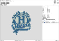 Hero Embroidery File 6 sizes