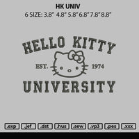 Hk Univ Embroidery File 6 sizes